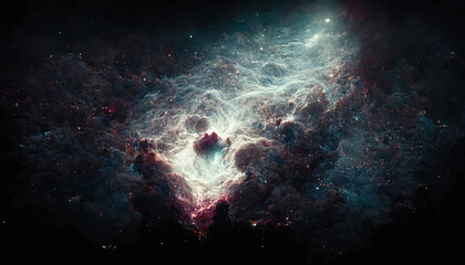 Fototapeta premium Space Nebula, colorful abstract background image, space, surreal explosion, colorful stars and asteroids, 3d illustration