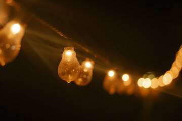  lights on dark background in the night