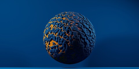 3d render rounded with abstract texture