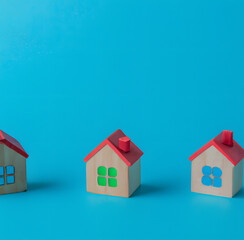 Fototapeta na wymiar Illustration of real estate houses prepared to be bought, Real estate marketing, mortgage, loan