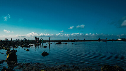 sunset over the lake