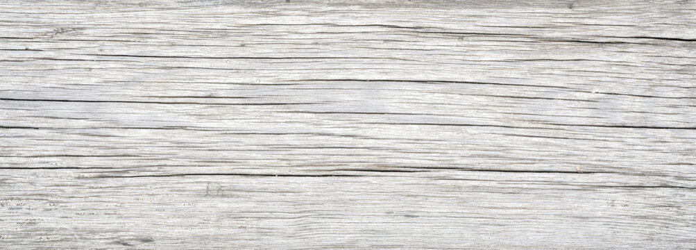 Wood plank texture background, old white wooden board from barn close-up