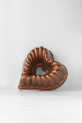 Heart shaped bundt pan, copper  bundt pan 