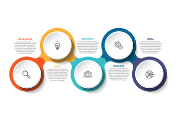 Steps business data visualization timeline process infographic template design with icons