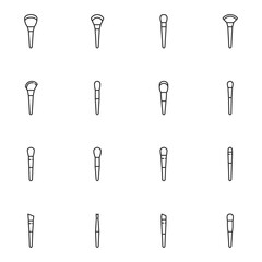 Brush Line Icon Set Vector