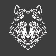 Vector illustration Head of a angry wolf