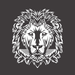 Obraz premium Lion head illustration, black background