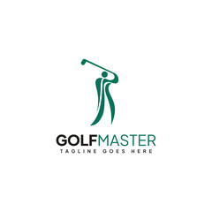 Abstract People Playing Golf Master Logo Vector