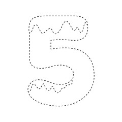 Number 5 tracing worksheet for kids