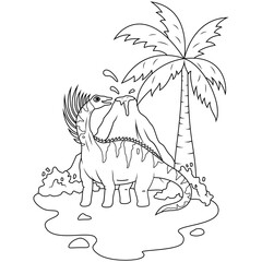 hand drawn of bajadasaurus line art 