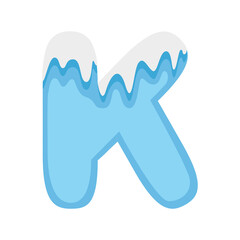Letter K Snow, vector illustration