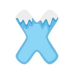 Letter X Snow, vector illustration