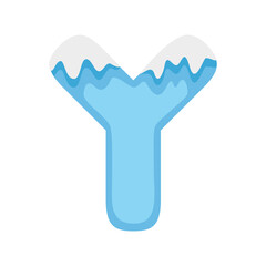 Letter Y Snow, vector illustration
