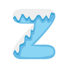 Letter Z Snow, vector illustration