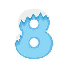 Number 8 Snow, vector illustration