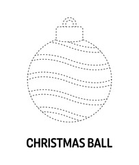 Christmas Ball tracing worksheet for kids