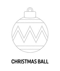 Obraz premium Christmas Ball tracing worksheet for kids