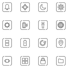 Mobile Setting Filled Line Icon Set
