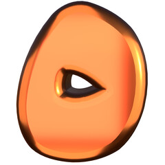 3D Render of arabic copper metal  numerals