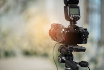 professional photographer, closeup digital camera