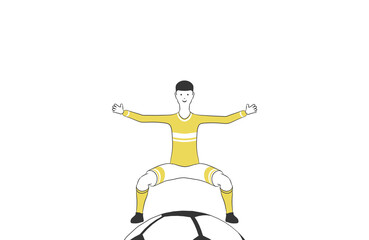 サッカーをする人のシンプルなイラスト