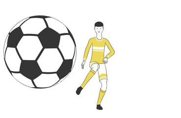 Obraz na płótnie Canvas サッカーをする人のシンプルなイラスト