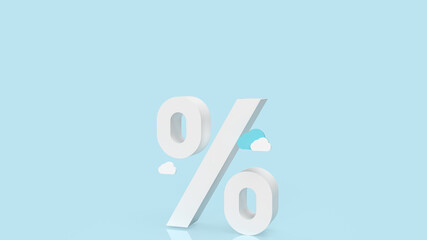 The  percent symbol for interest rate or tax concept 3d rendering