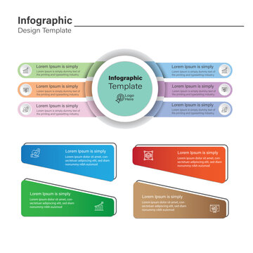 Presentation infographic template design with icons and circles. Business concept with options, and steps.