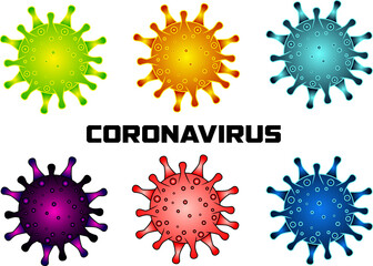 Vector of corona virus set on white background