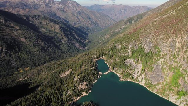 Aerial View of Leavenworth Hiking Trail to Colchuck Lake