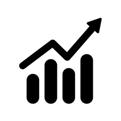 Icono de barra de estadísticas de analíticas de negocio. Ventas, ganancias, finanzas, análisis. Ilustración vectorial - obrazy, fototapety, plakaty