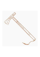 Editable Isolated Native American Tomahawk Axe Vector Illustration in Outline Style for Traditional Culture and History Related Design
