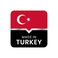 Made in Turkey icon. minimalist label with country flag. vector illustration
