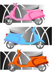 Vector images of scooters for use in graphics.