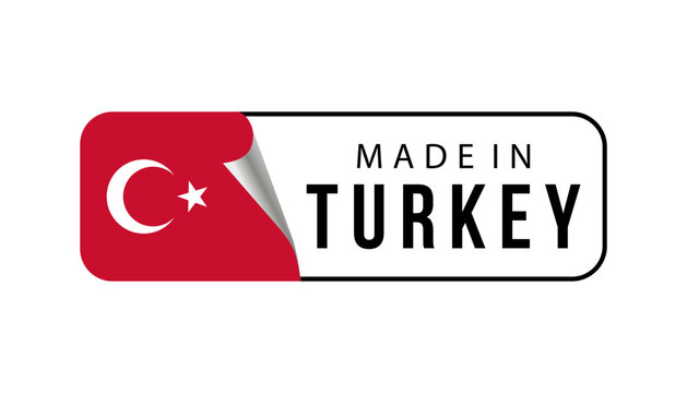 Made in Turkey icon. minimalist label with country flag. vector illustration
