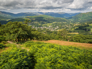 Fototapeta premium Ambleside View from Wansfell Pike