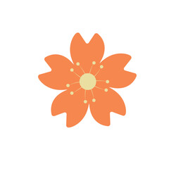 Flat Flower Illustration for Template Element
