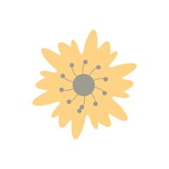 Flat Flower Illustration for Template Element