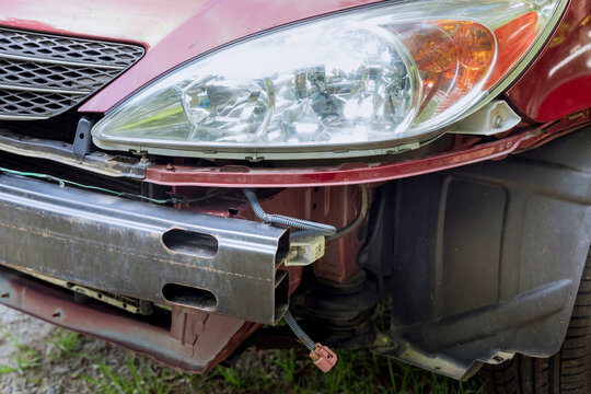 A Vehicle Needing Bumper Replacement Due To During Car Accident