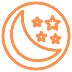 crescent space astronomy outline icon