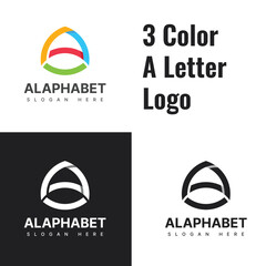 Minimal A Letter Logo, 3 Color A Letter Logo