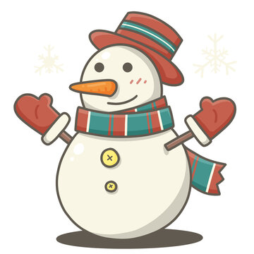 Merry Christmas cartoon character. Cute Christmas. Sticker. PNG. Transparent 