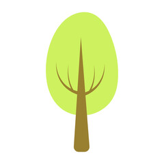 Forest tree and flat garden illustration for nature design