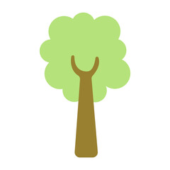 Forest tree and flat garden illustration for nature design