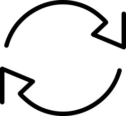 Exchange trade icon, return or swap, swap cycle, thin line web symbol on white background.eps