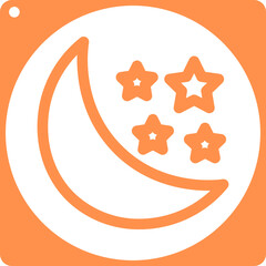 nightfall night stars crescent space astronomy icon