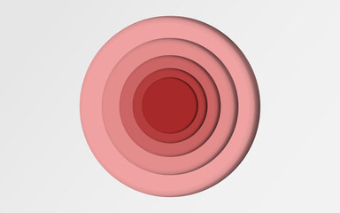 Circle pink paper cut background. 