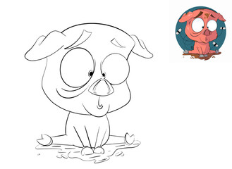 coloring pig