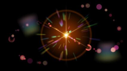 Obraz premium sunlight special lens flare light effect on black background