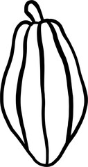 doodle freehand sketch drawing of cacao fruit.